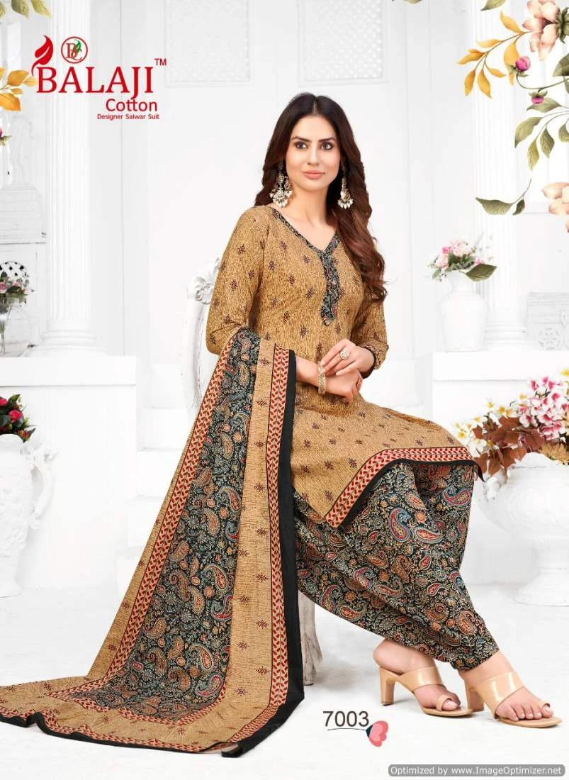 Balaji Rajwadi Patiyala Vol 7 Cotton Wholesale Salwar Suit Catalog — Wholesale Salwar Suits, MPA wholesale from Surat — Photo 19